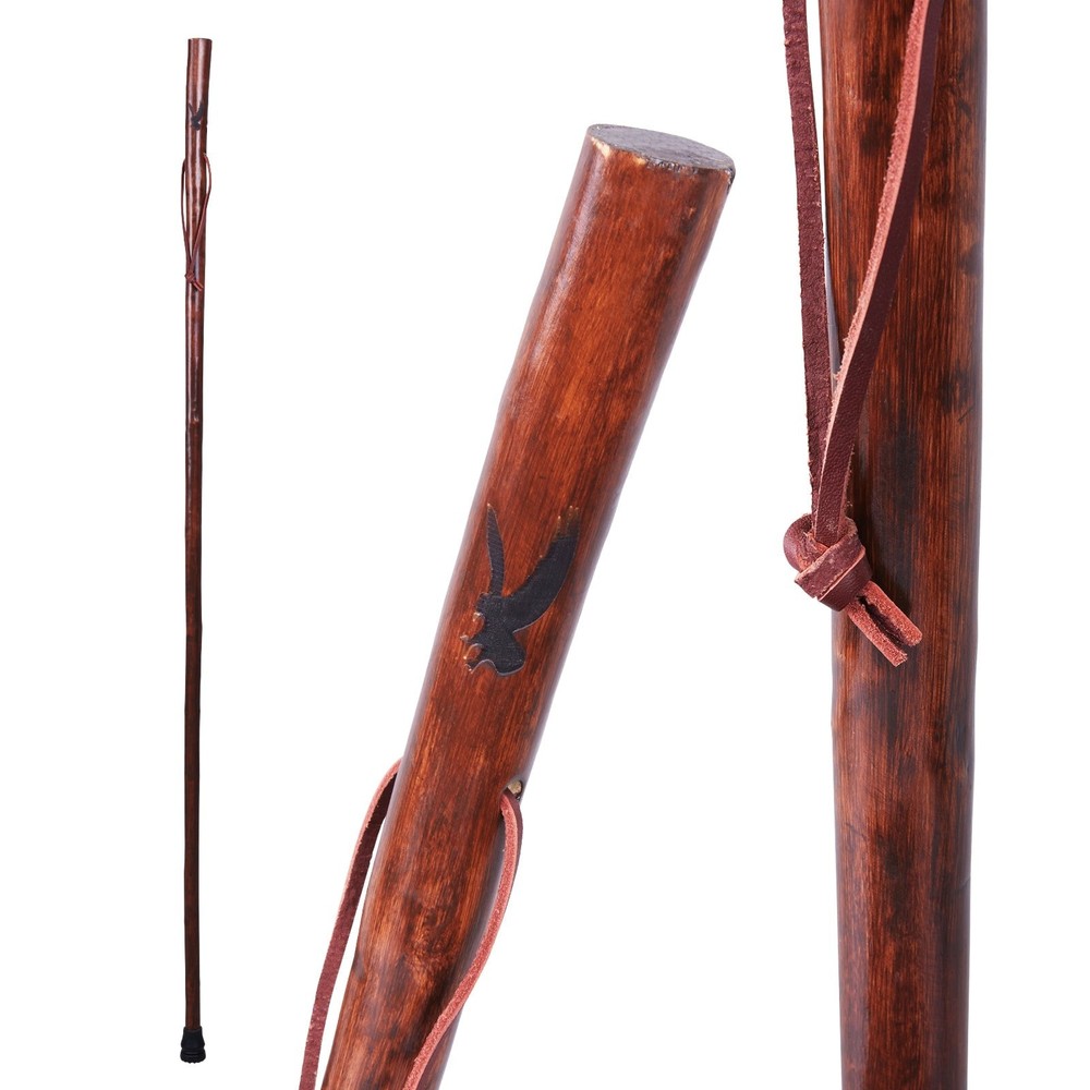 55 in Rustic Wood Walking Stick, Traditional Style Handle, for Men & Women