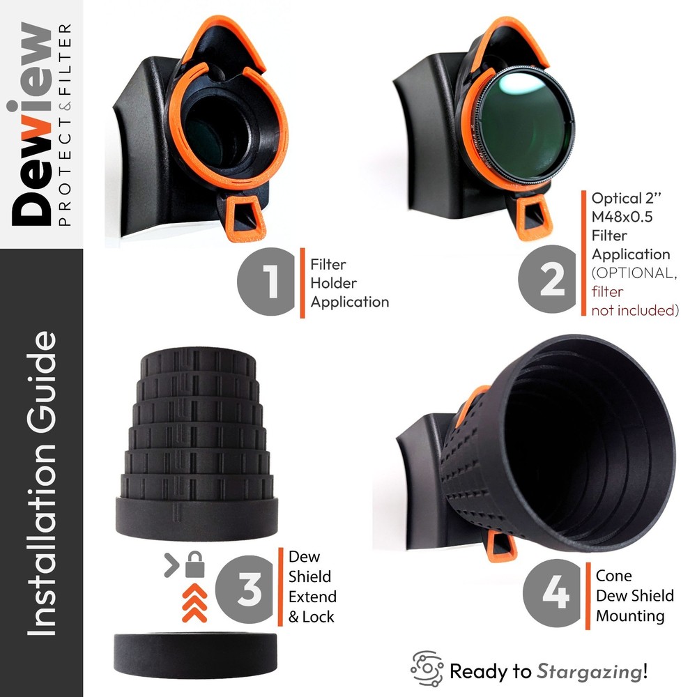 ProKit4 Seestar S30 PRO Accessories Dew Shield Dust Cap, Bahtinov, Filter Holder