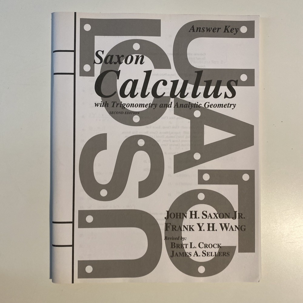 Saxon Calculus with Trigonometry and Analytic Geometry, Answer Key - Like New