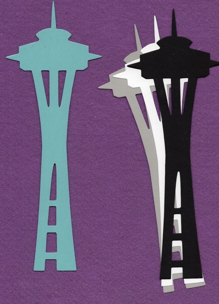 SPACE NEEDLE large die cuts scrapbook cards