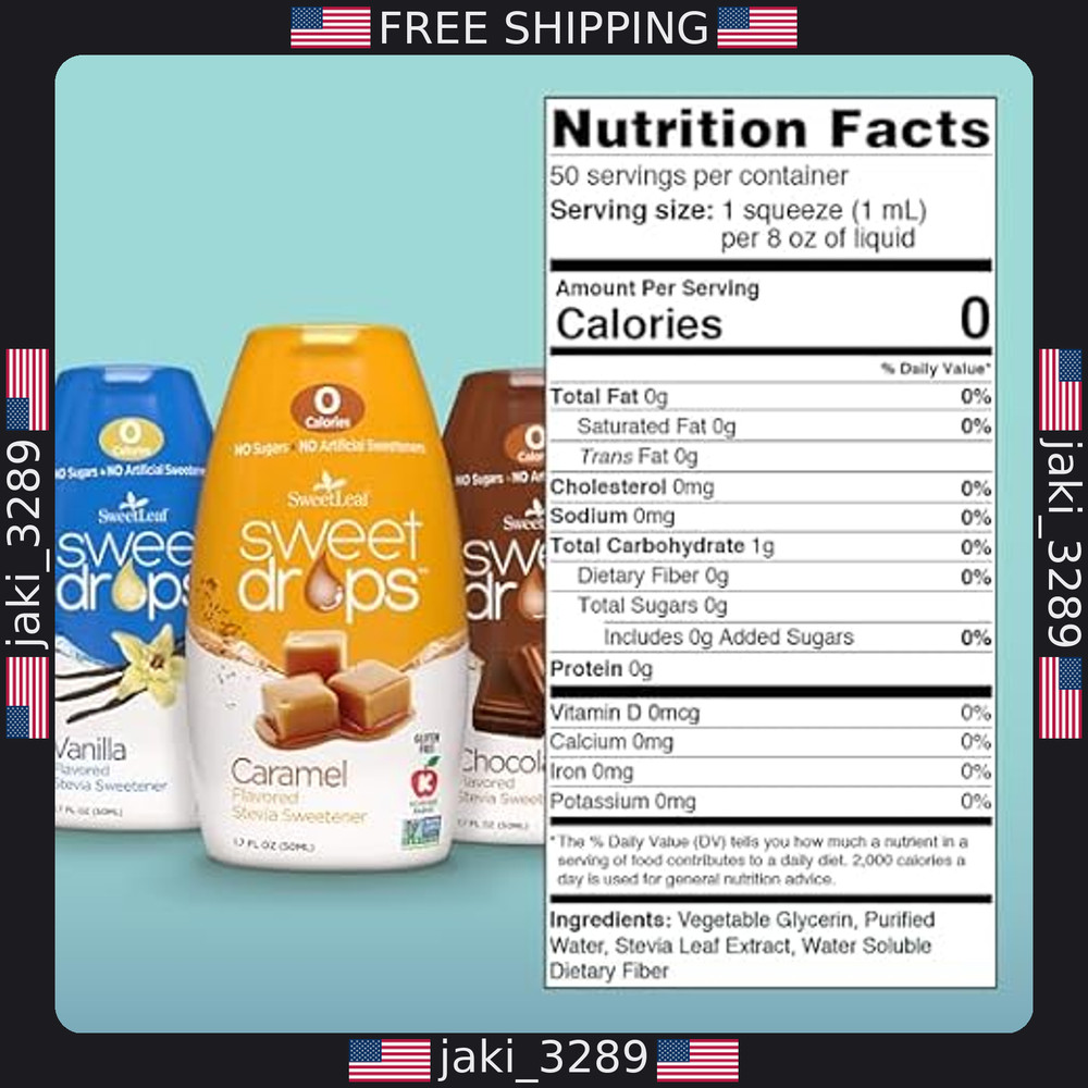 SweetLeaf Sweet Drops Variety Pack - Zero Calorie Flavored Stevia, 3 Pack