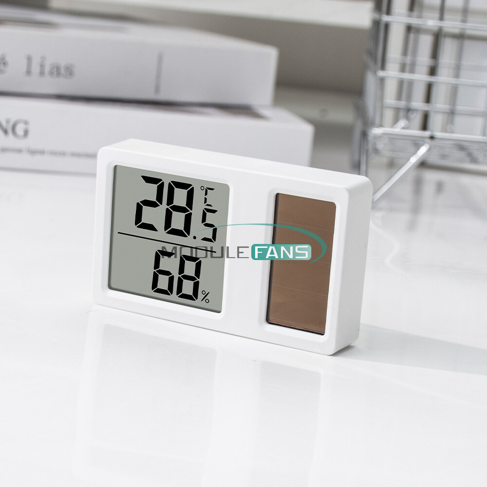 Solar power Temperature and Humidity Meter Mini Digital Thermometer Meter