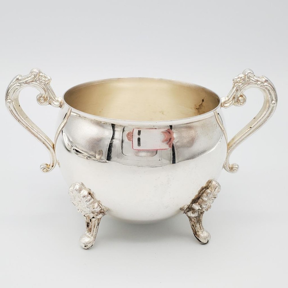Floral Leonard Silver Plated Sugar Bowl