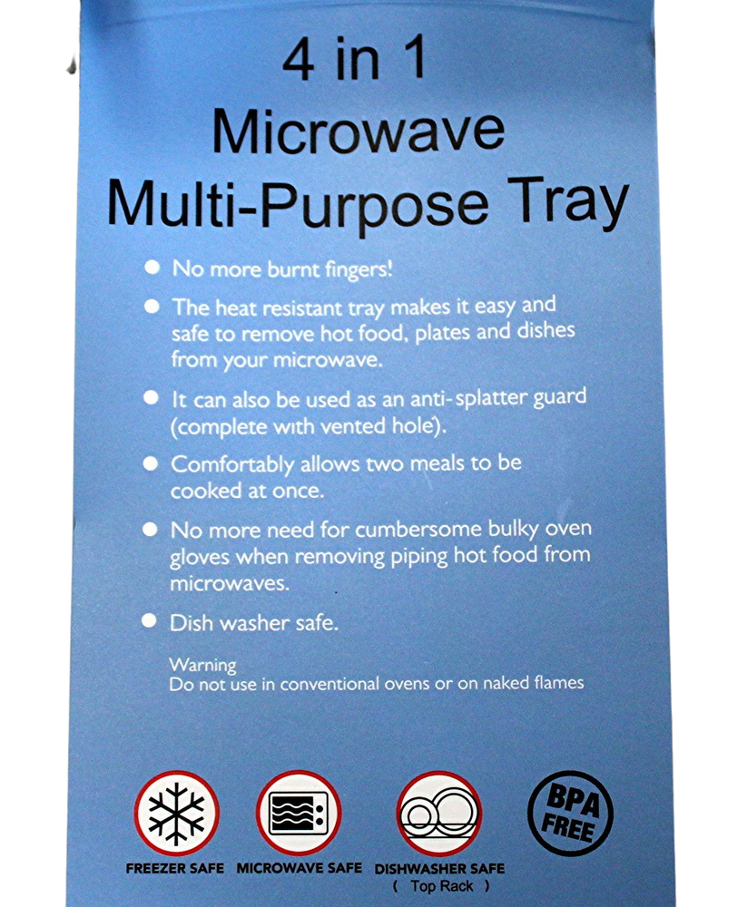 Microwave Multipurpose 4 in 1 Tray Stand Rack Splatter Guard Carry Tray Stacking