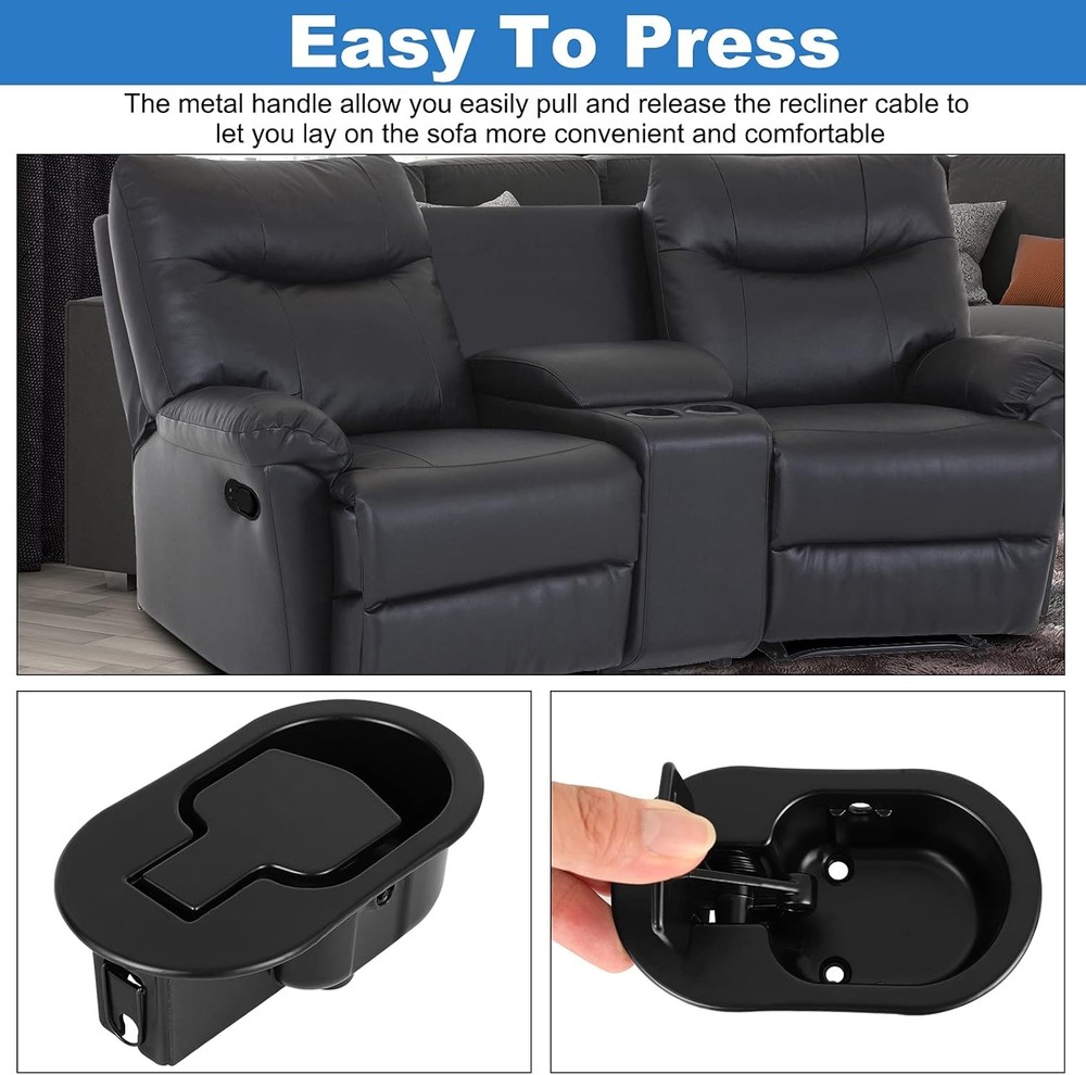 Universal Black Metal Recliner Replacement Parts Pull Handle for Sofa with Cable