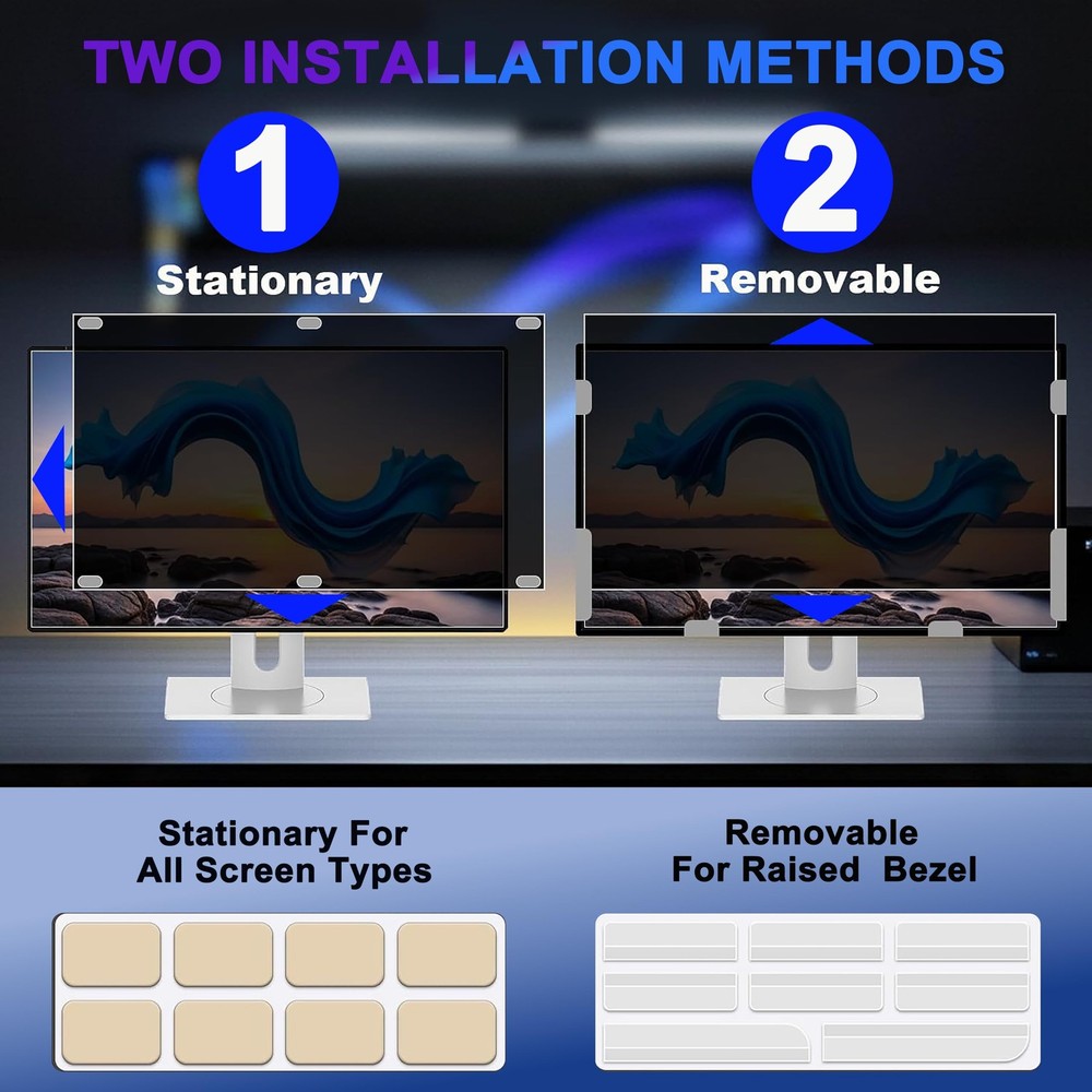 [2 Pack] 32 Inch Computer Privacy Screen for 16:9 Aspect Ratio Widescreen Mon...