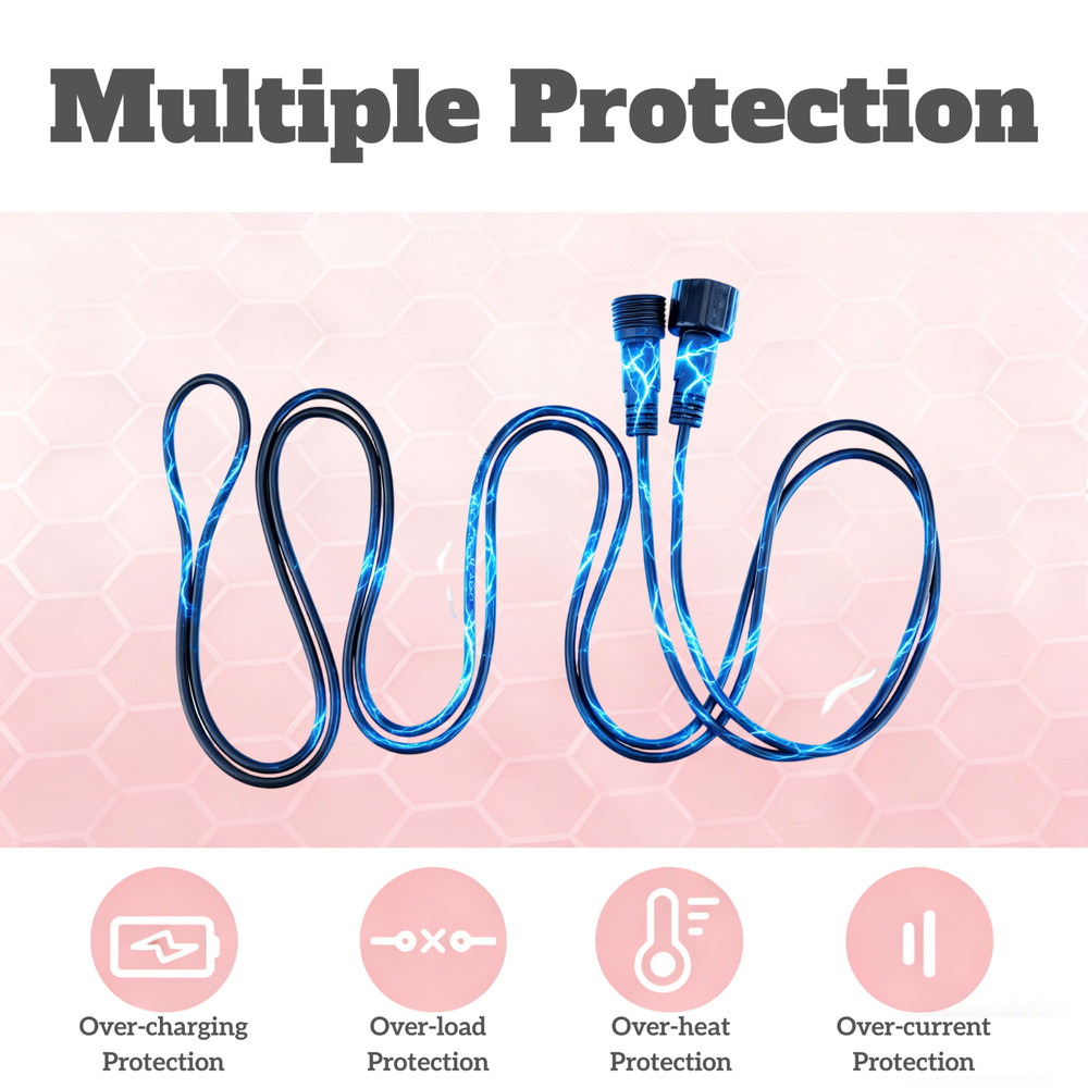 2Pack Waterproof 6 Ft Extension Cable Aka Wire for Solar Outdoor String Lights