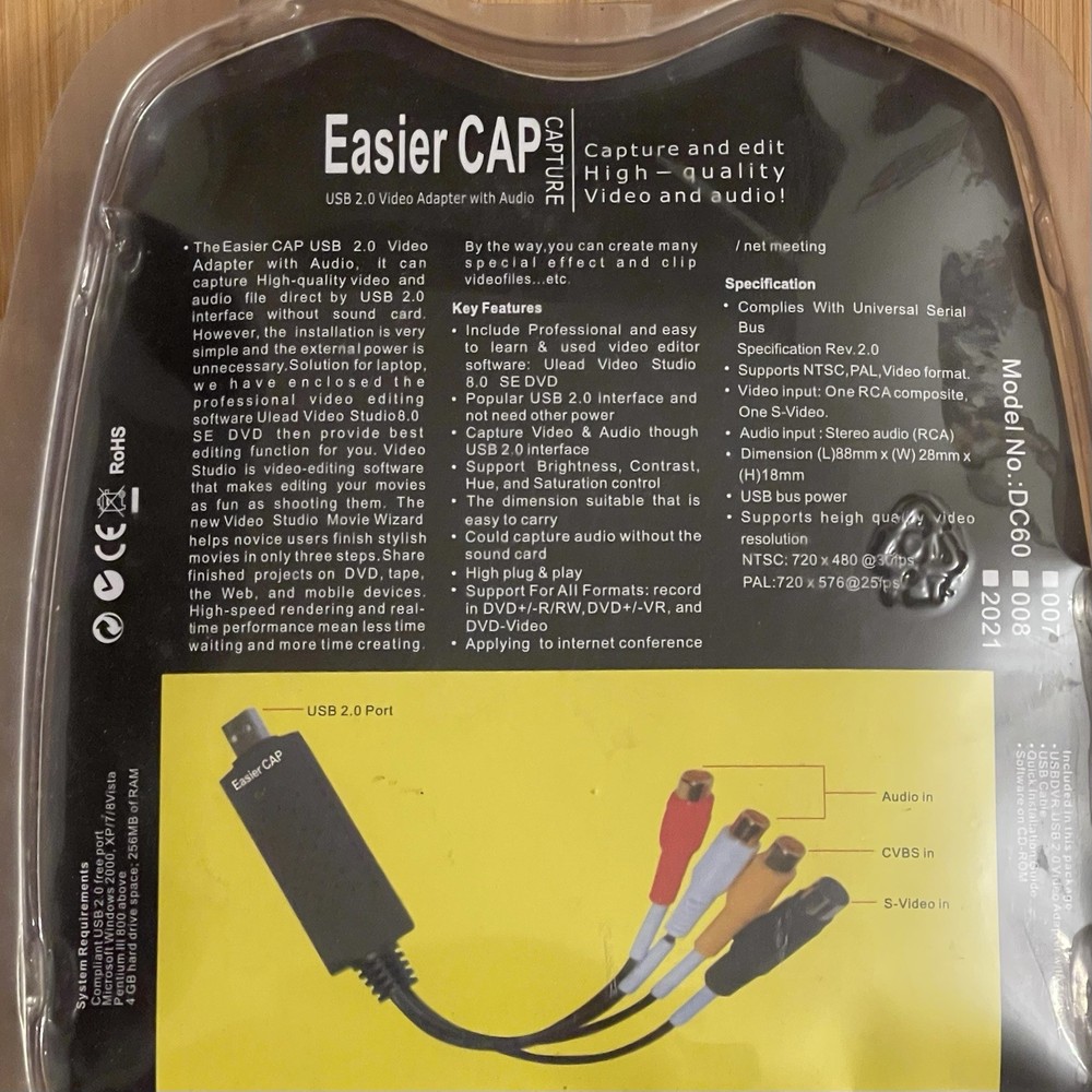 Easier CAP USB 2.0 Video Capture Adapter – New