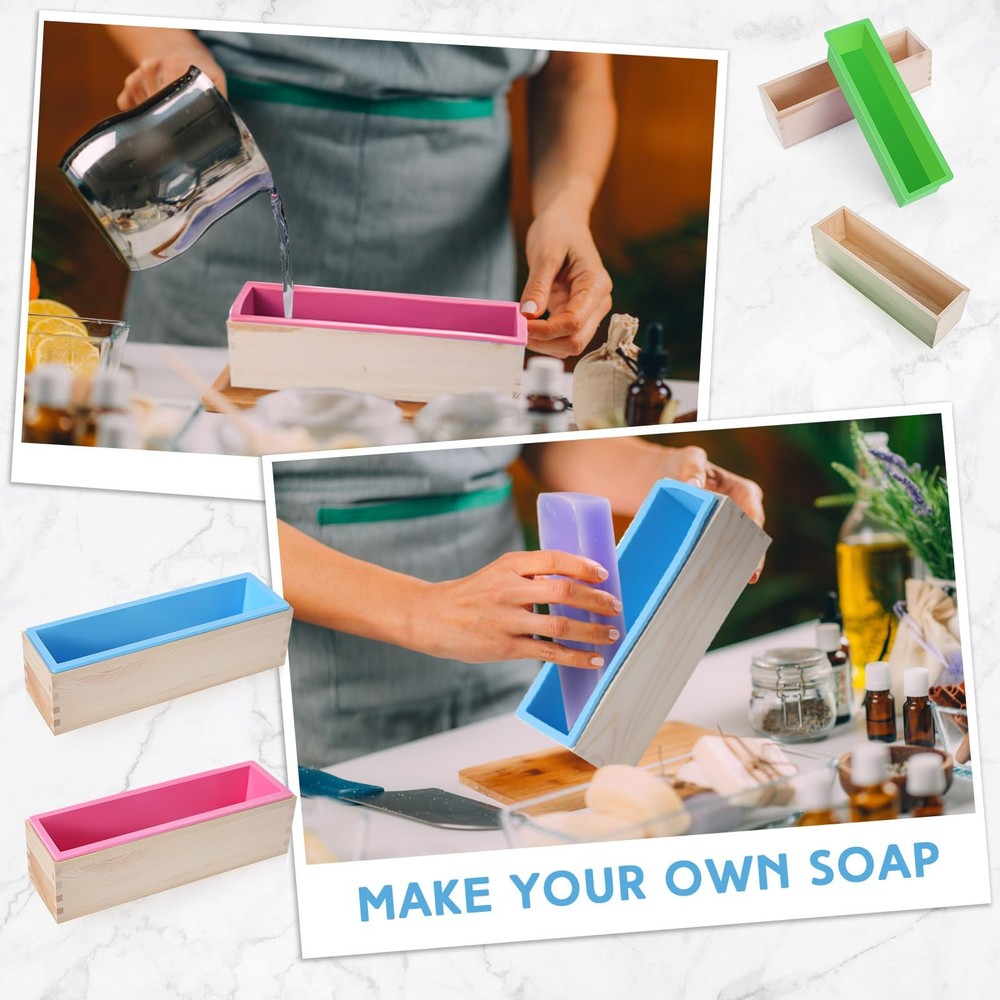 42oz Silicone Soap Loaf Mold Set Flexible Rectangular DIY Craft Trays