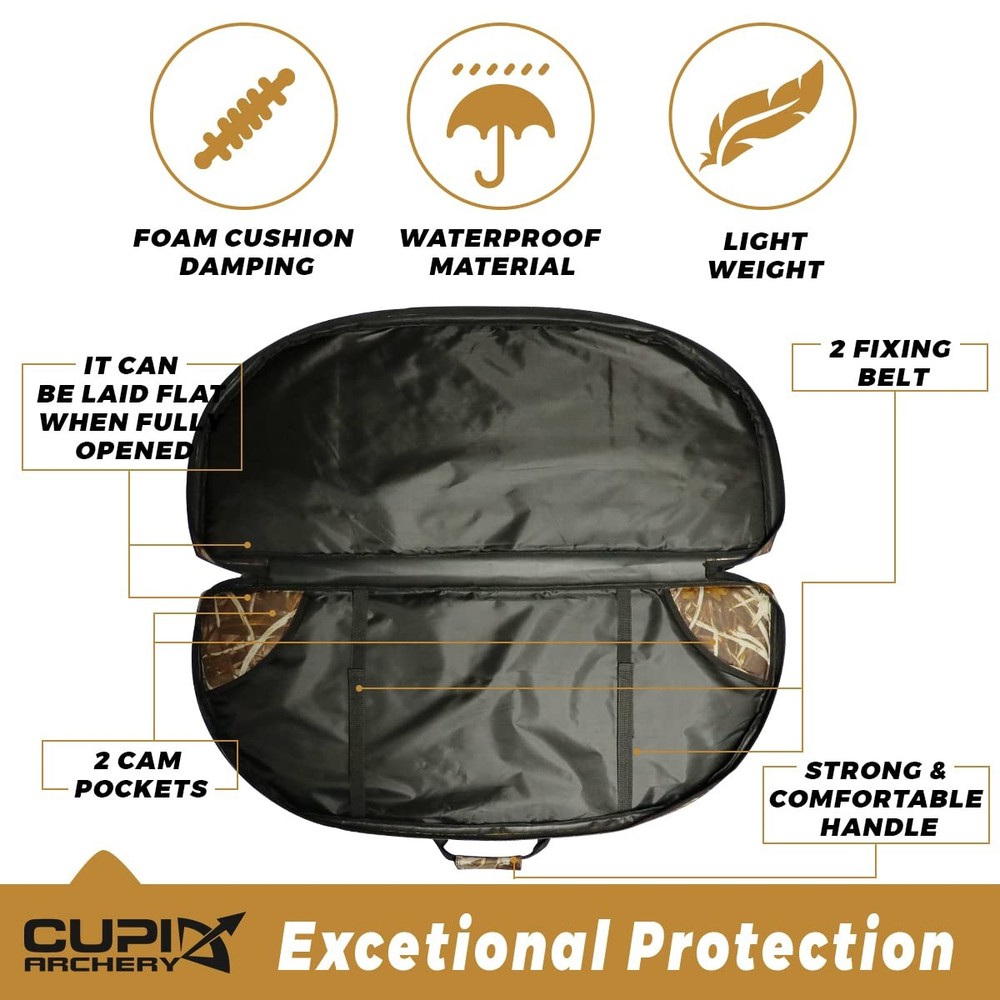 Compound Bow Case Light-Weight Soft Bow Bag with Arrow Pocket and Backpack St...