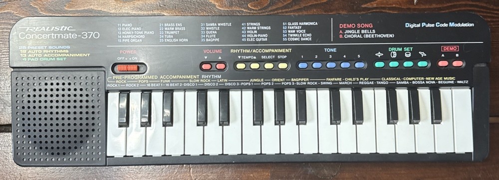 Realistic Concertmate 370 Keyboard Works Great Digital Pulse Code Modulation