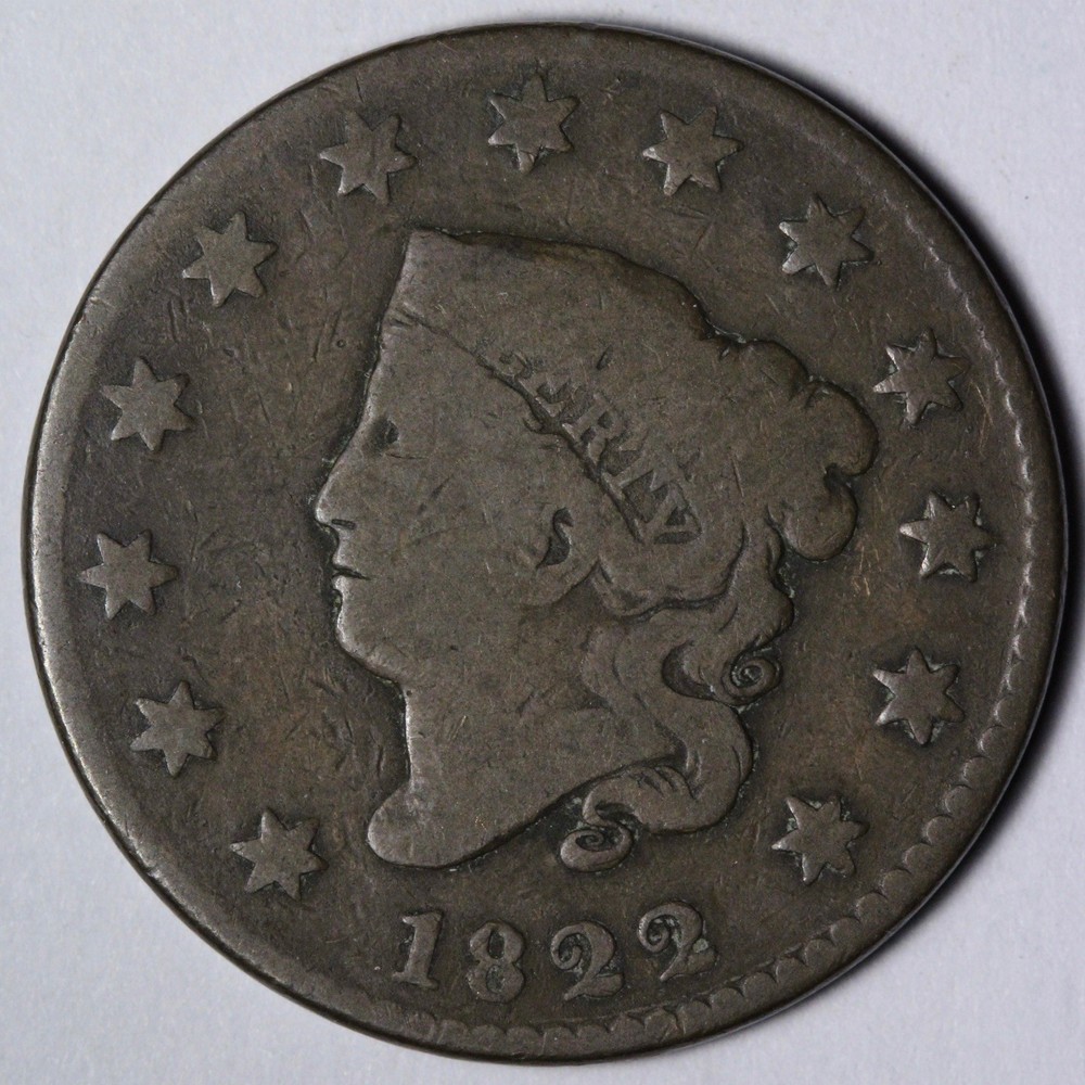 1822 Coronet Head Large Cent VG E115 VIYNM