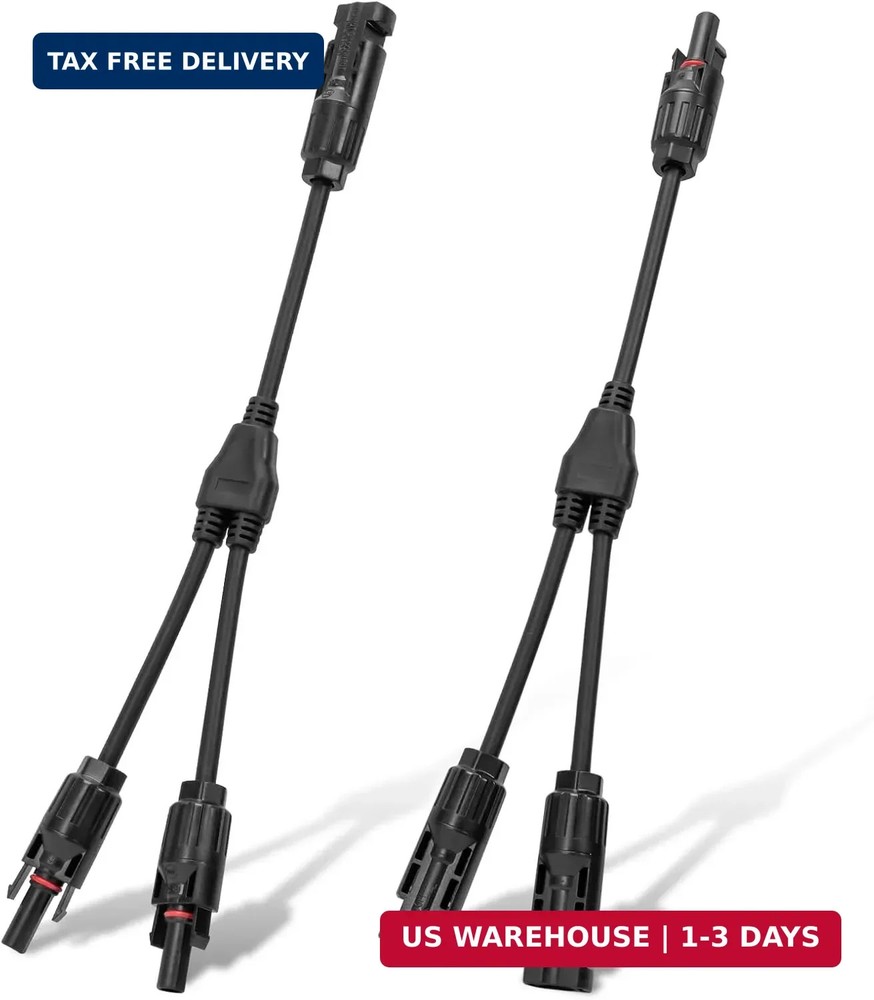 ECO-WORTHY Solar Connectors Y Branch Parallel PV Adapter Cable Wire Plug Tool Ki