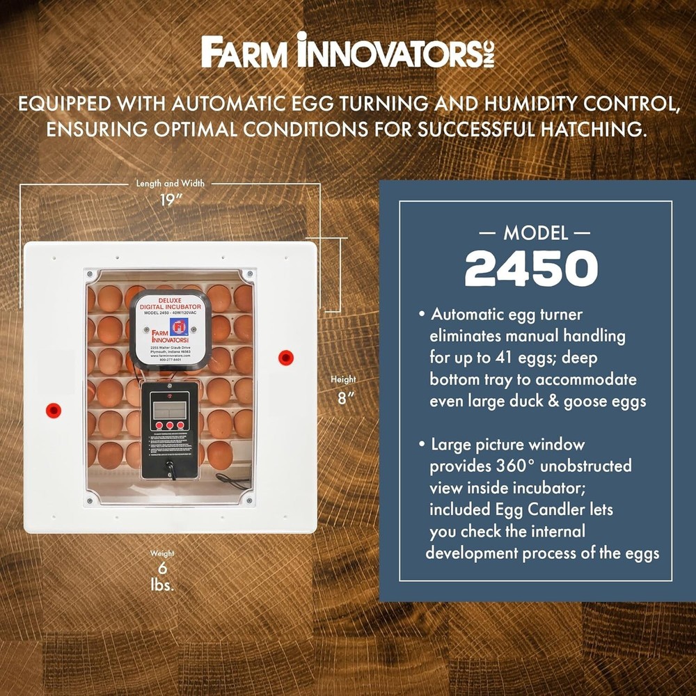 Automatic Egg Incubator with 360-Degree Viewing - Perfect for 41 Eggs Hatching