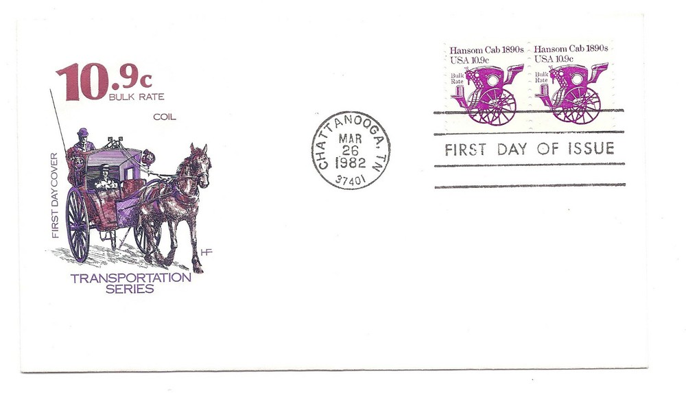 1904  10.9c Hansom Cab 1890s Farnam, HF, FDC