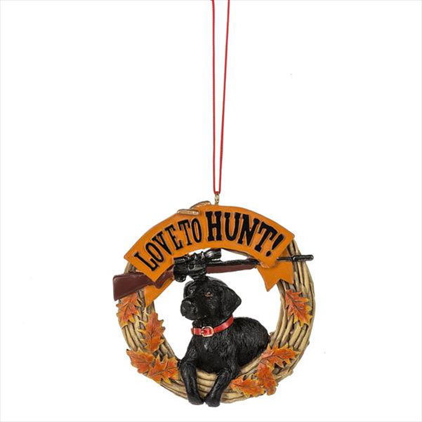 Black Lab "Love to Hunt!" Ornament