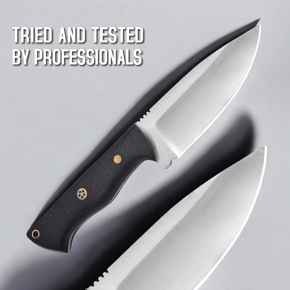 Forged Fixed Blade Hunting Knife Micarta Handle Bushcraft Tracker w/ Sheath