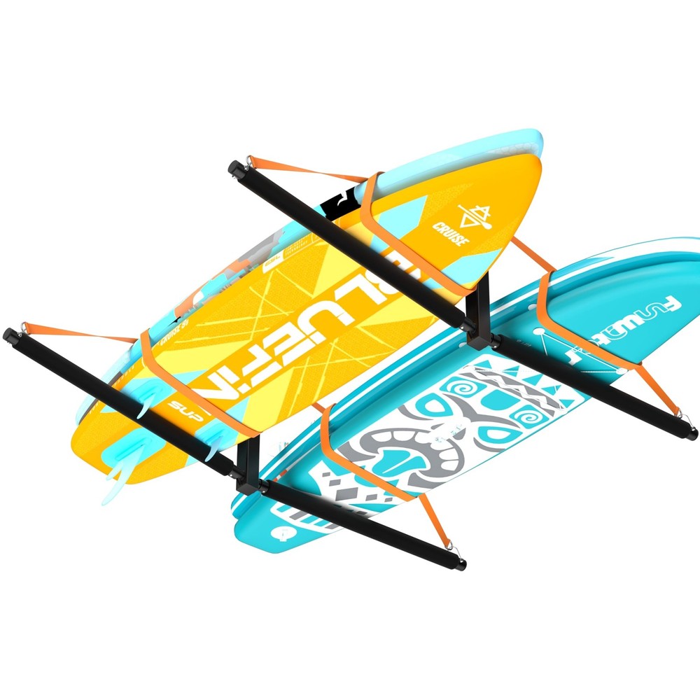Double Paddleboard/Surfboard Ceiling Storage Rack, Adjustable Overhead Garage...