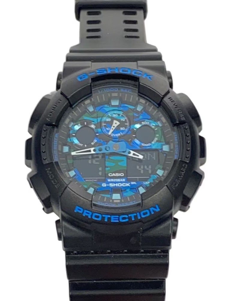 CASIO Quartz Watch G SHOCK Analog Digital Rubber BLK BLK SS