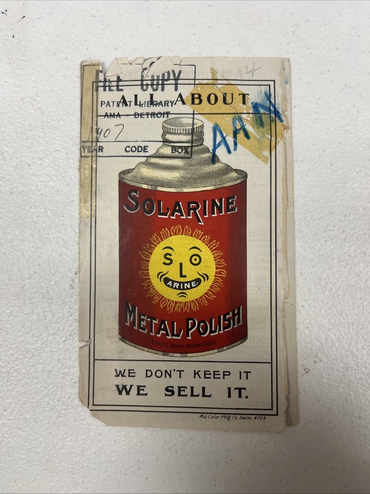 Solarine Metal Polish Advertisement Flyer