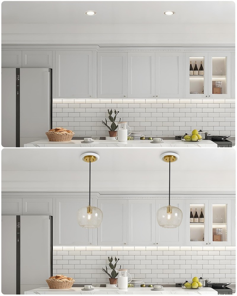 Luvkczc 2-Pack Recessed Can Light Conversion Kit for 5" & 6" Ceiling Fixtures E2
