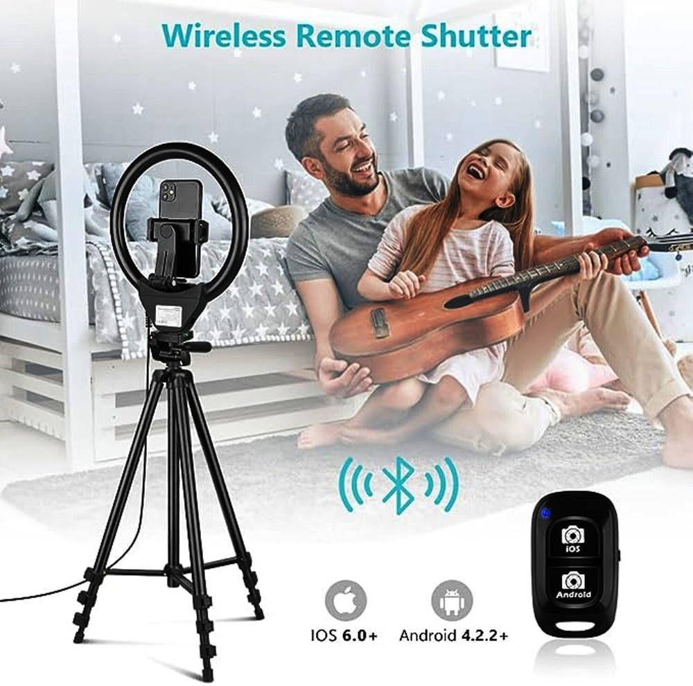 Sensyne 10'' Ring Light with 50'' Extendable Tripod Stand, LED Circle Light Plus
