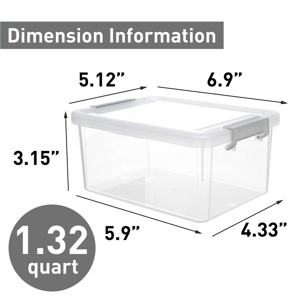 Citylife 1.3 QT 8 Packs Small Storage Bins Plastic Storage Container Stackabl...