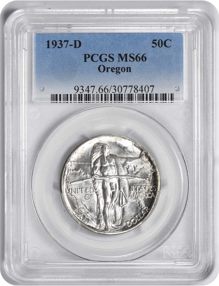 1937-D Oregon Commemorative Silver Half MS66 PCGS