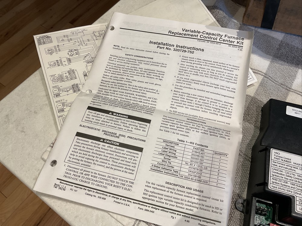 320729-752 Carrier Control Board Kit
