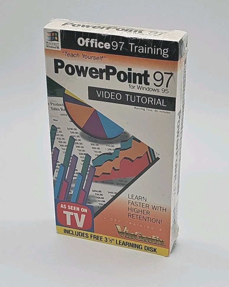Viagrafix Training PowerPoint 97 & Windows 95 VHS Video Tutorial + Floppy NEW