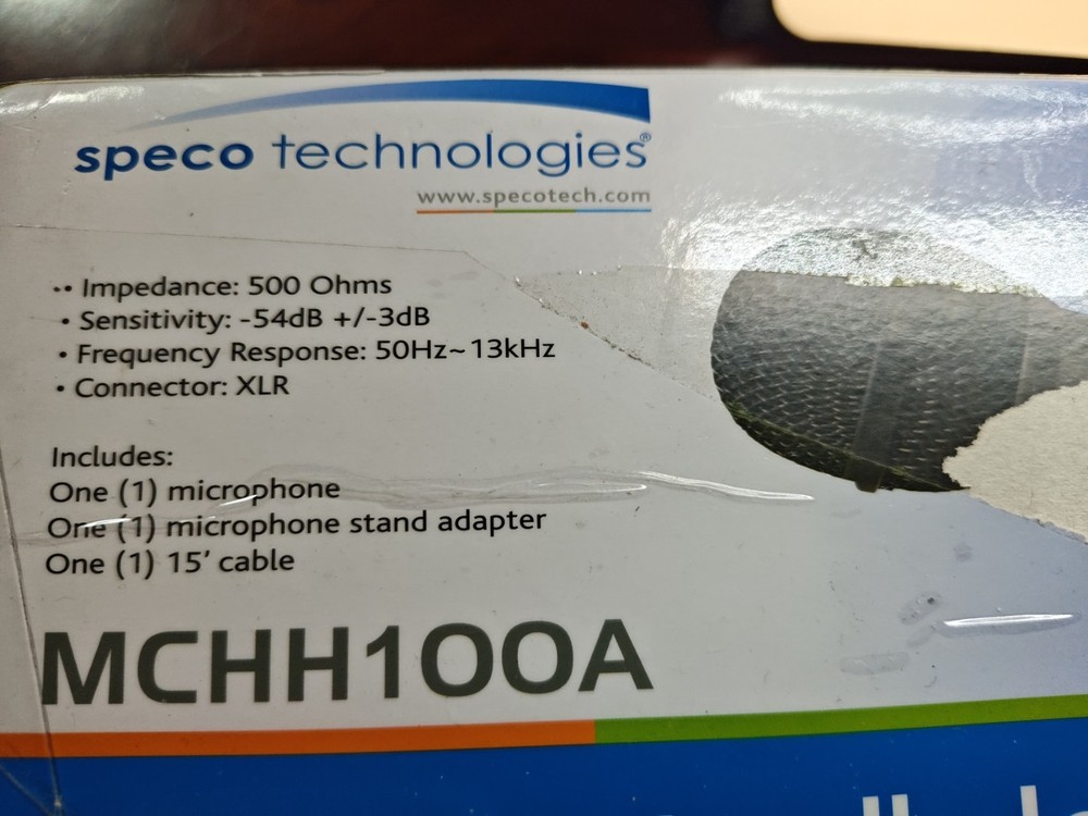 Speco Technologies MCHH100A Microphone, Dynamic, PARTS ONLY