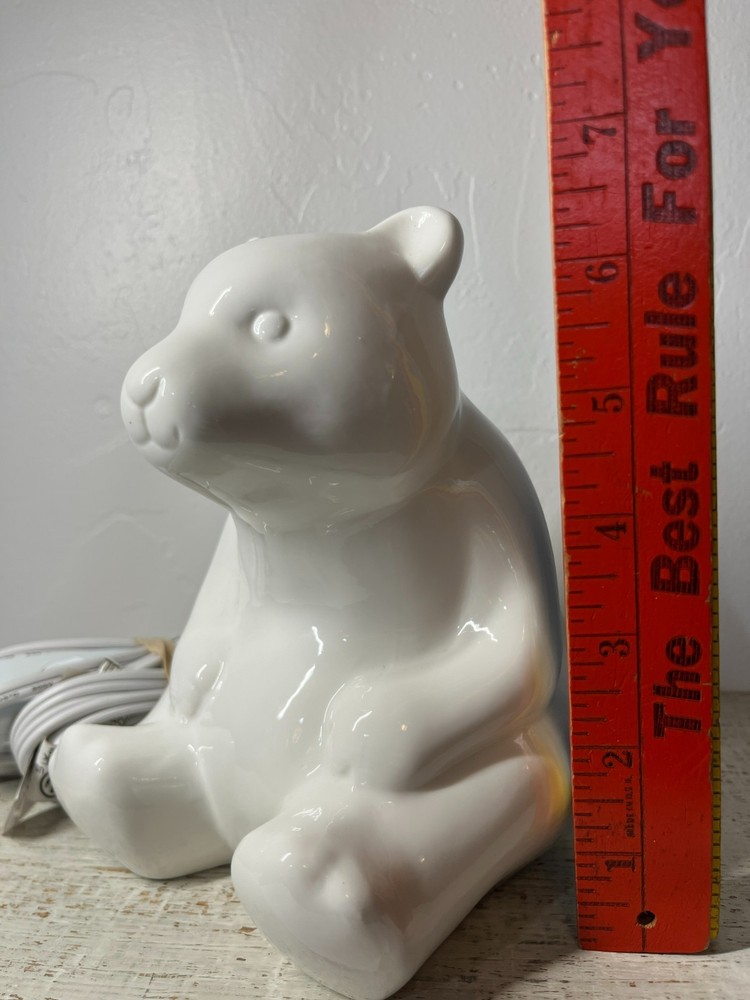 Target Pillowfort White Polar Bear Decor Night Light Ceramic Table Lamp 6 1/2"