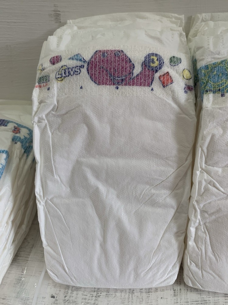 Vintage Luvs Barney Size 3 32ct
