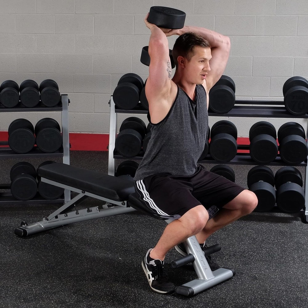 Body-Solid Premium Rubber-Coated Cast Iron Dumbbells with Solid Steel Handles