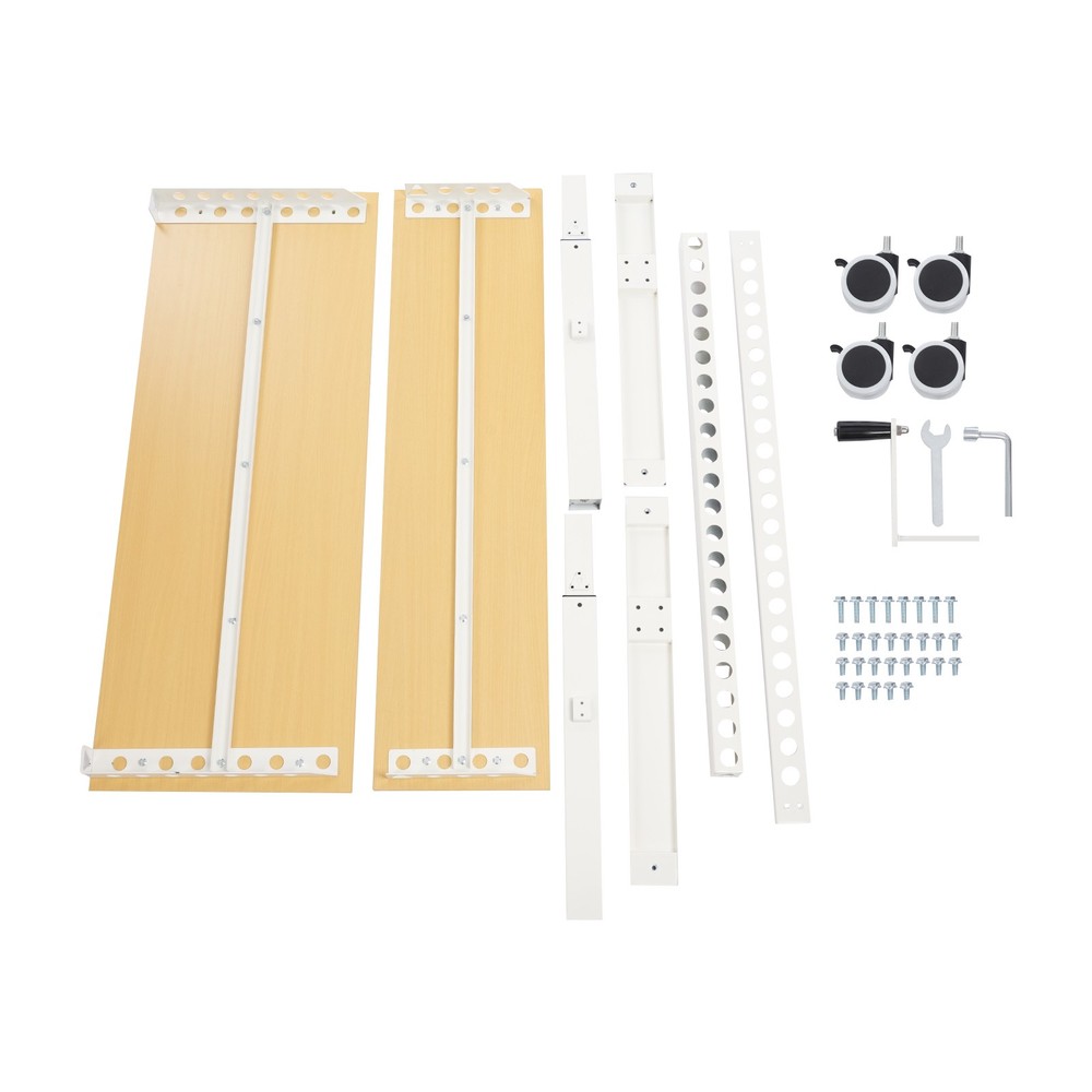 2-tier Standing Desk Adjustable Rolling Compiter Desk With Crank Handle