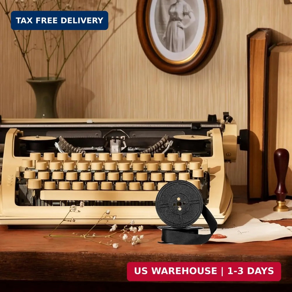 Universal Typewriter Ribbon Twin Spool Replacement Pack - Black Ink (2 Pcs)