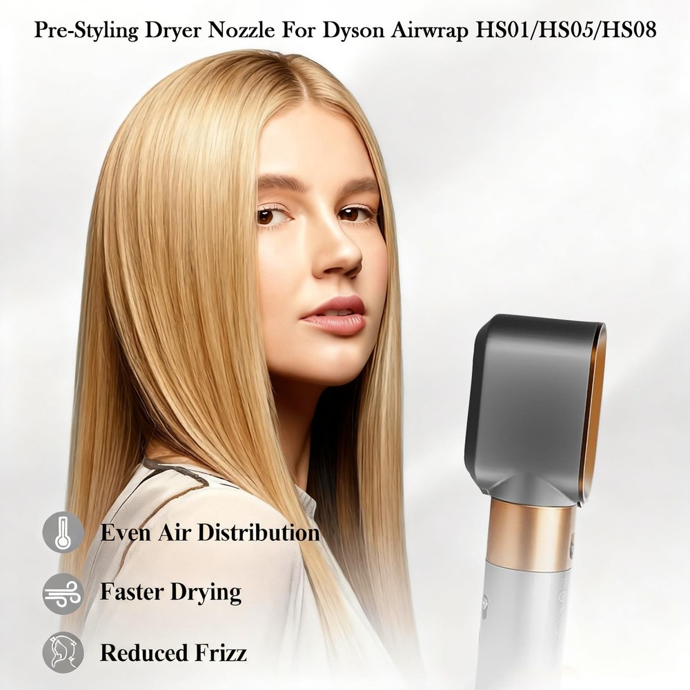 Pre-Styling Dryer Attachment Nozzle Replacement for Air wrap Nickel/Copper