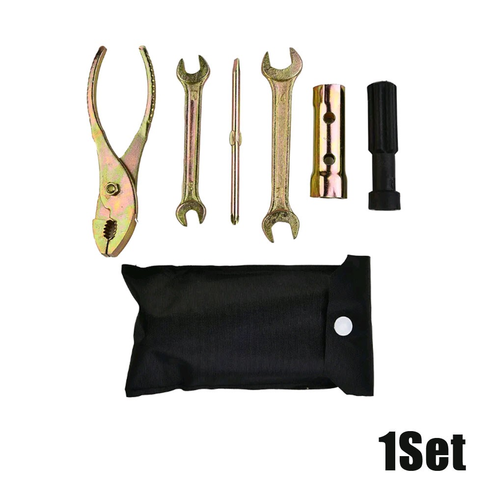 5PCS Motorcycle Repair Tools Wrench Spark Plug Socket Spanner Screwdriver Pliers