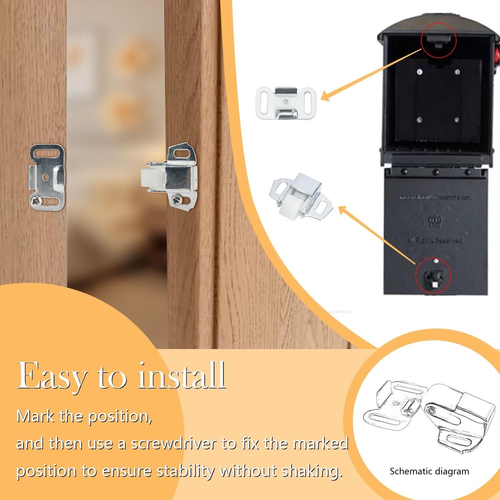 2 Pack Mailbox Replacement Roller Catch Assembly, Spring Latch, Imperial Doors
