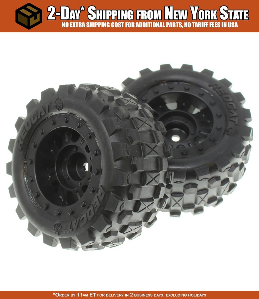 Pre-mounted 1/16th Scale Tires(Black)(2pcs)