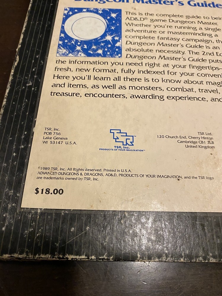ADVANCED DUNGEONS & DRAGONS Dungeon Master’s Guide – 2nd Edition (1989)