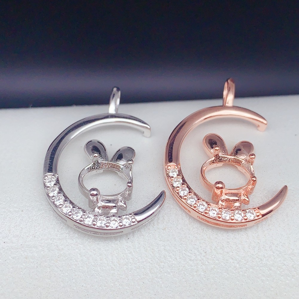 Silver 925 pendant empty setting, DIY blank setting YD66