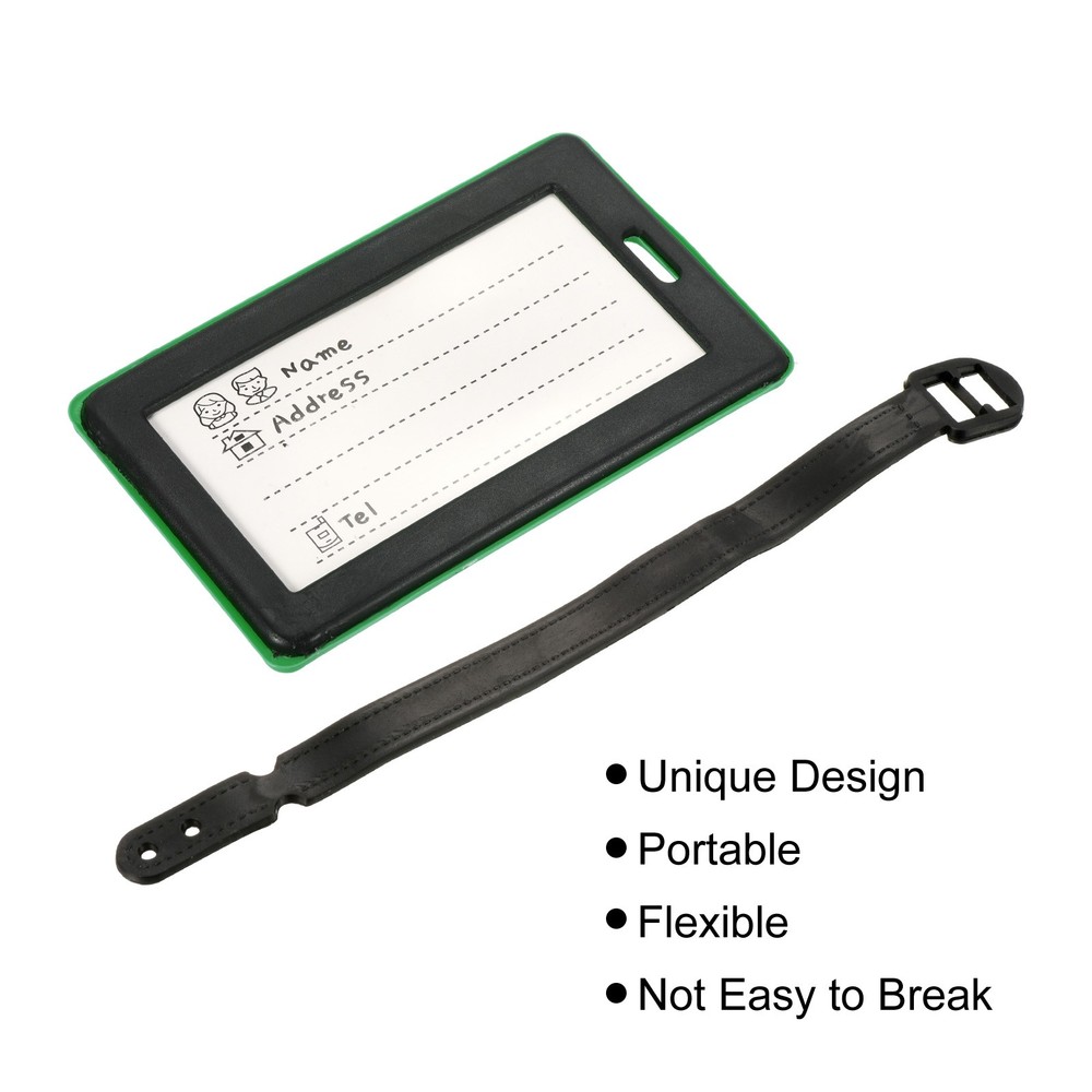 2Pcs PVC Luggage Tag Identifier Label, Not Your Bag Pattern Green