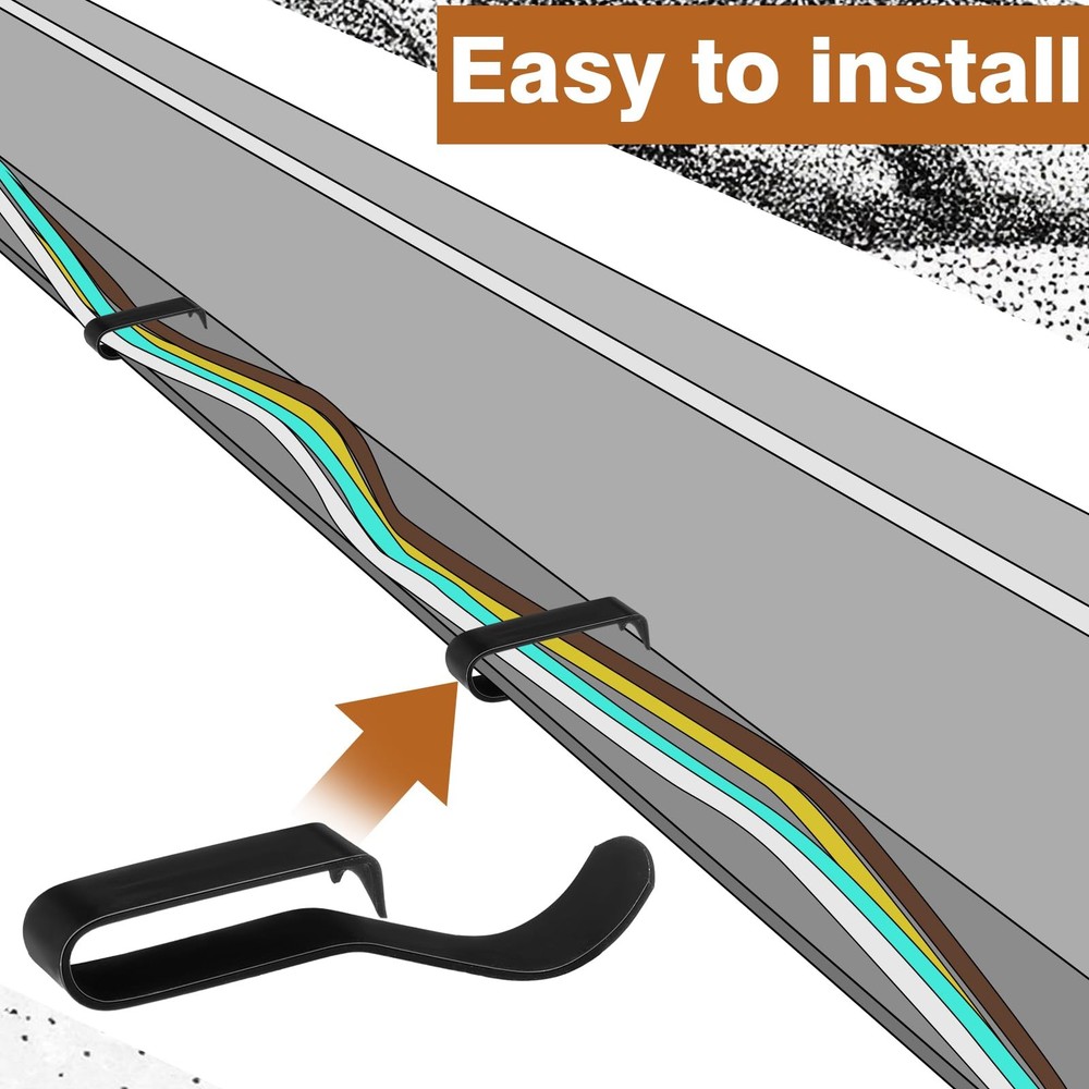 Datanly 30 Pack Trailer Frame Wire Clips Black Push-On Chassis 1/4'',