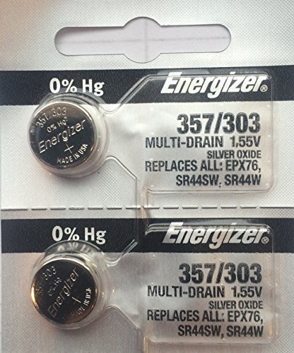 Energizer Battery 357/303 Multi Drain Silver Oxide 1.55V ((2pcs per Pack) FRESH