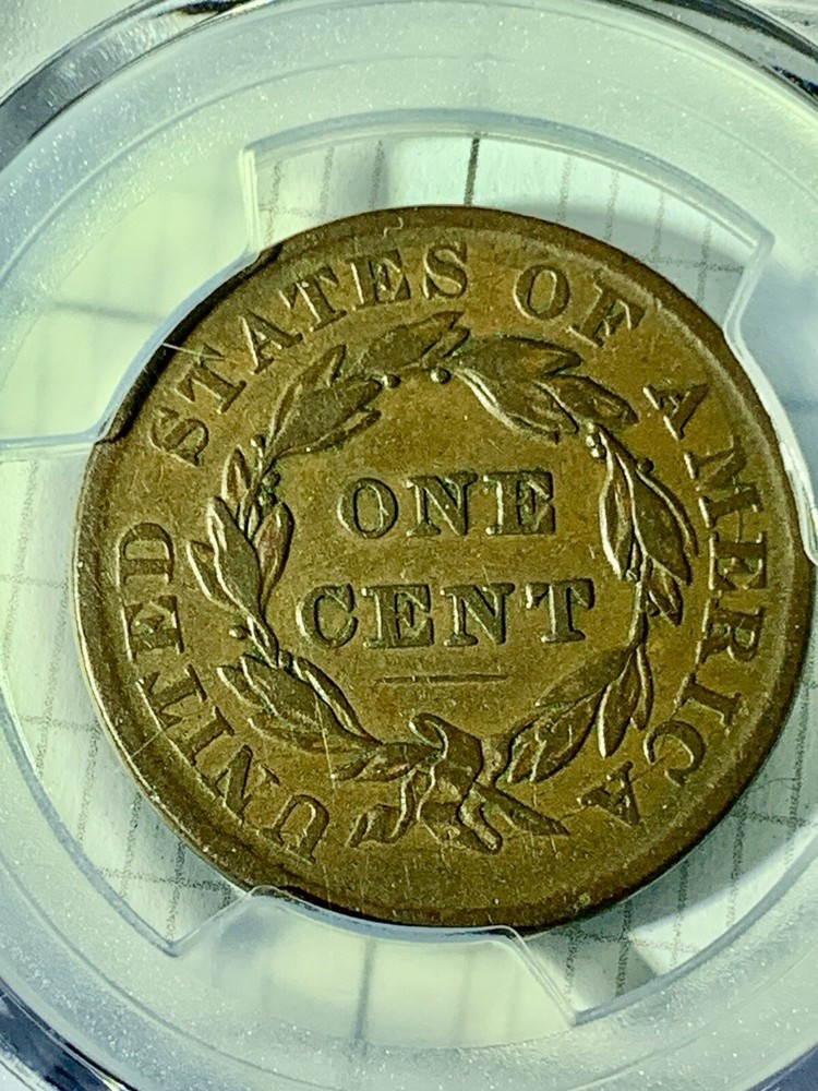 1837 CORONET HEAD -LARGE CENT- RARE -PCGS GOLD LABEL- medium Letters
