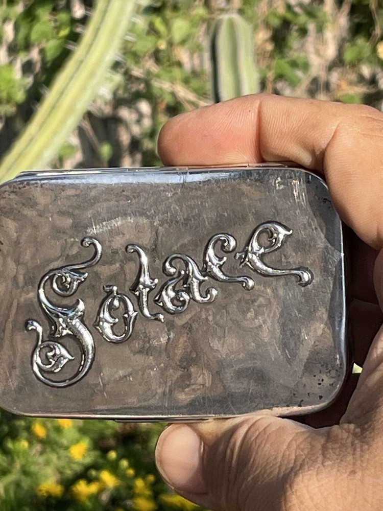 Antique Gorham Sterling Silver Solace Snuff Box. 1890.
