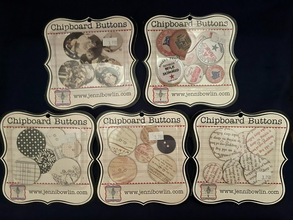 JENNI BOWLIN ASSORTED CHIPBOARD BUTTONS