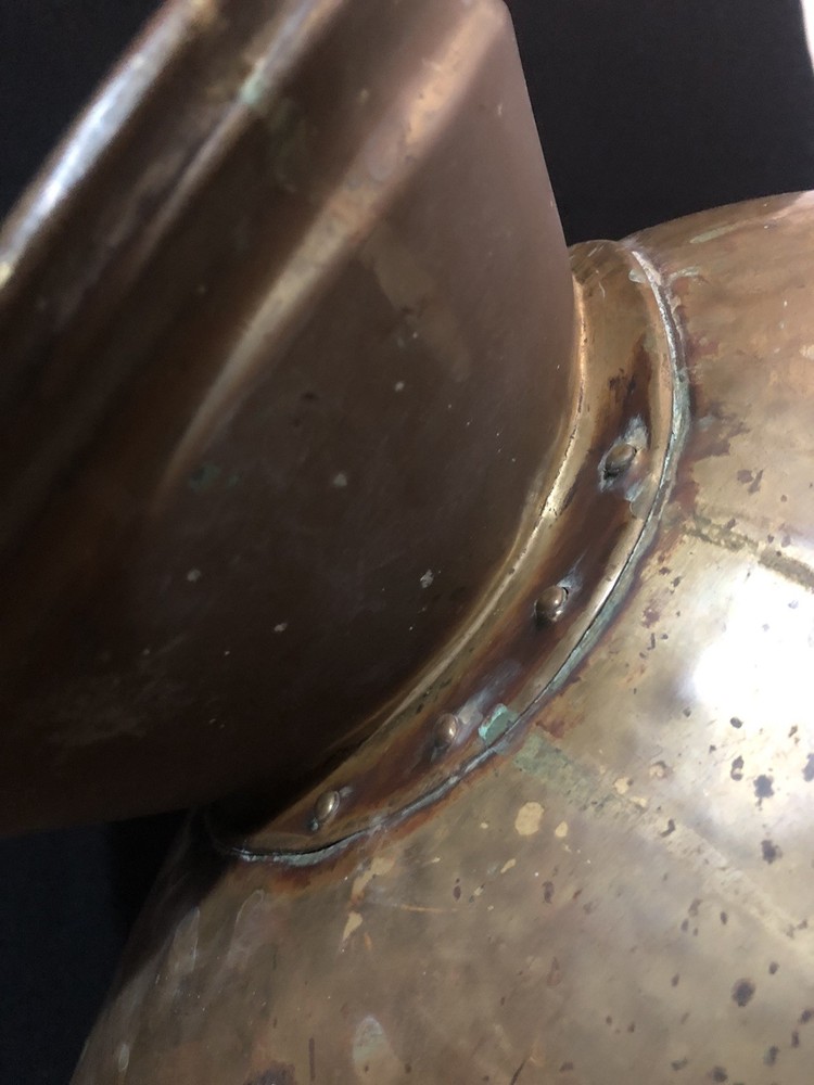 Large Victorian Brass Helmet Coal Scuttle