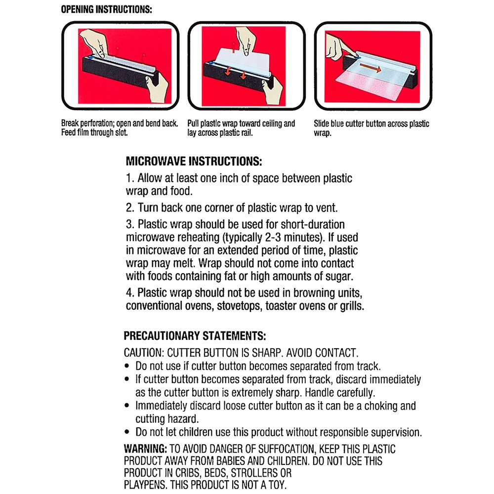 Slide Cutter Plastic Wrap, 400 sq ft